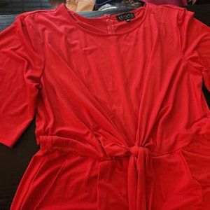 Red Eloquii jumpsuit w/ front tie, size 14, in excellent condition